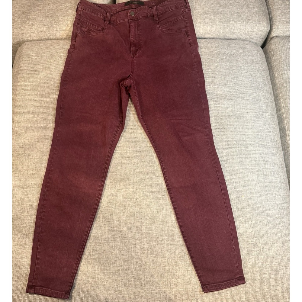 Liverpool Los Angeles The Skinny Oxblood Burgundy Jeans Women's 16 Stretch